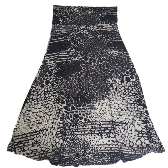 LuLaRoe Maxi Skirt Black White 2XL Plus Size Animal Print Stretch Long Comfy - Picture 3 of 8